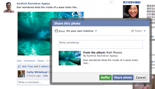 buffer facebook 520x299 Send it later service Buffer expands Chrome extension to support Facebook, Google Reader and more