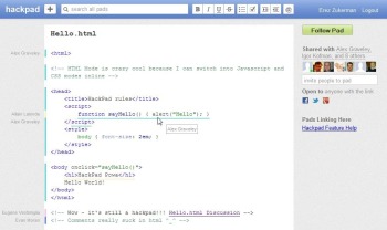 Hackpad syntax highlighting screenshot