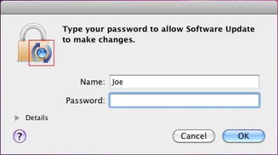 password prompt displayed by flashback trojan